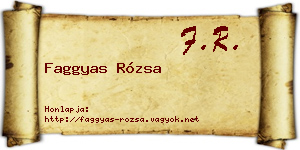Faggyas Rózsa névjegykártya