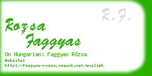 rozsa faggyas business card